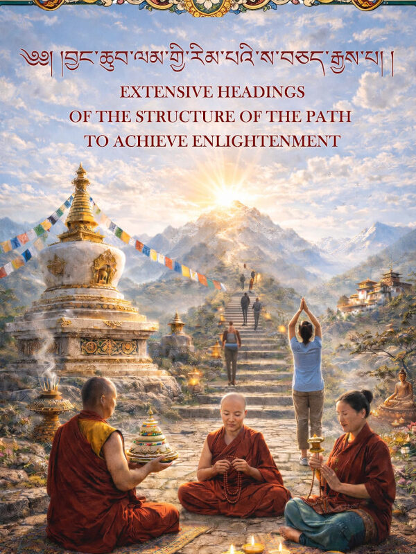 EXTENSIVE HEADINGS OF THE STRUCTURE OF THE PATH TO ACHIEVE ENLIGHTENMENT (v. inglés de Encabezamientos extensos del orden del camino para alcanzar la iluminación)